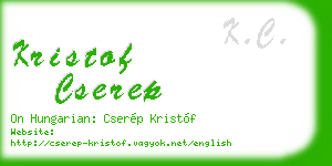 kristof cserep business card